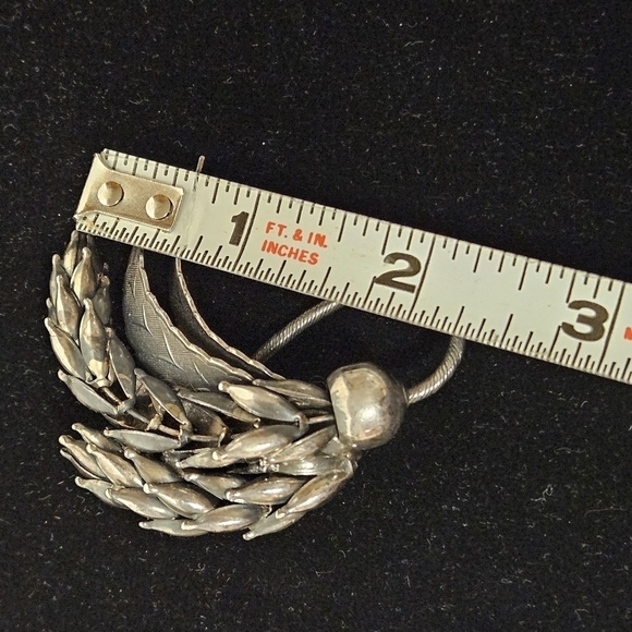 Vintage Continental Silver-plated Wheat Sheaf Brooch and Earrings Set - Picture 13 of 13